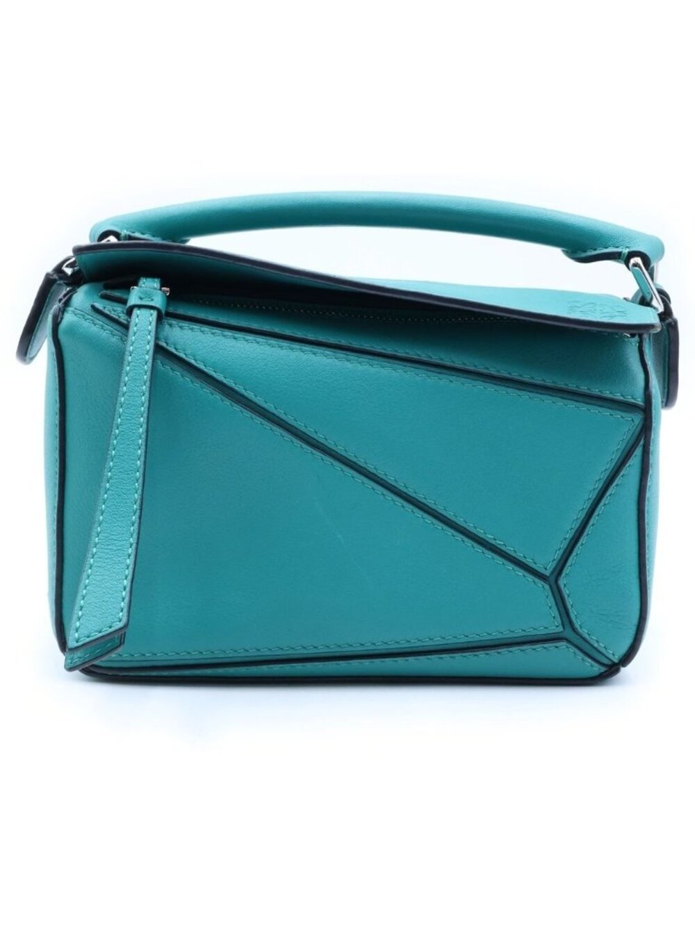 Loewe Puzzle Mini Green Leather Shoulder Bag
